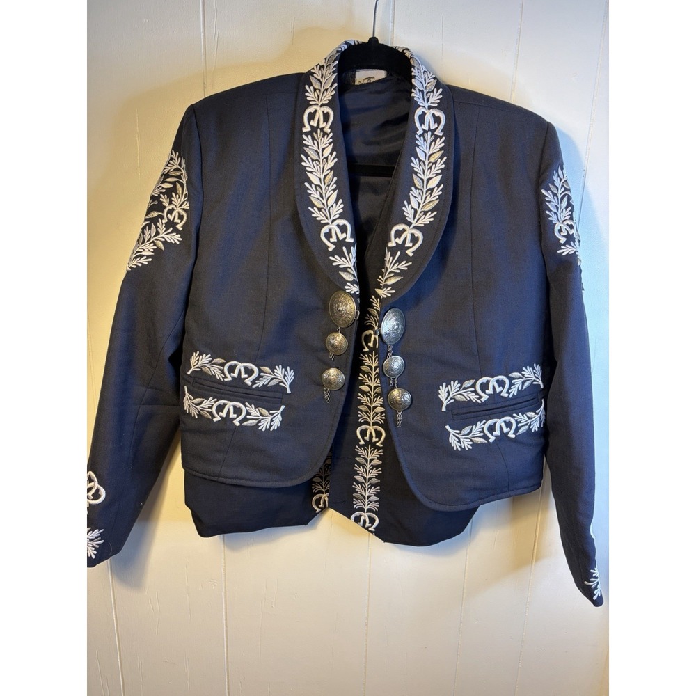 Authentic Mariachi Blue Jacket Vest Set LV Custom Made In Mexico